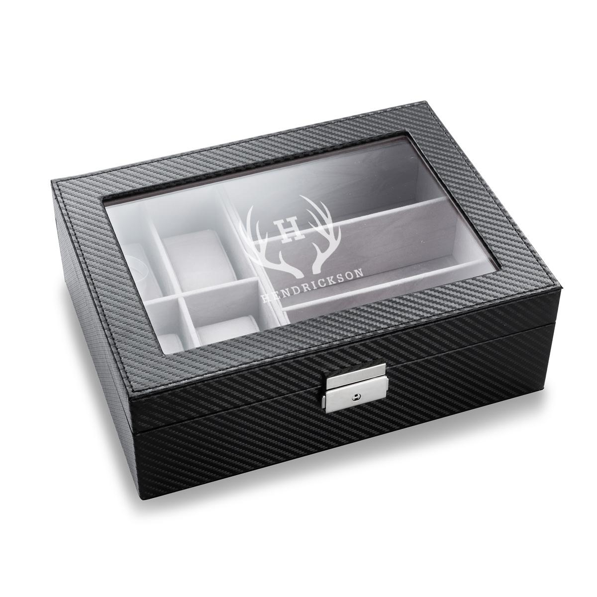 Antler Monogrammed Men's Watch Box/Sunglasses Holder