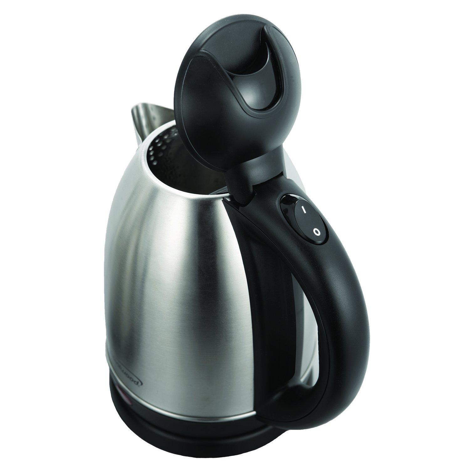 BRENTWOOD® KT-1780 1.5-LITER STAINLESS STEEL CORDLESS ELECTRIC KETTLE (Silver/Black)