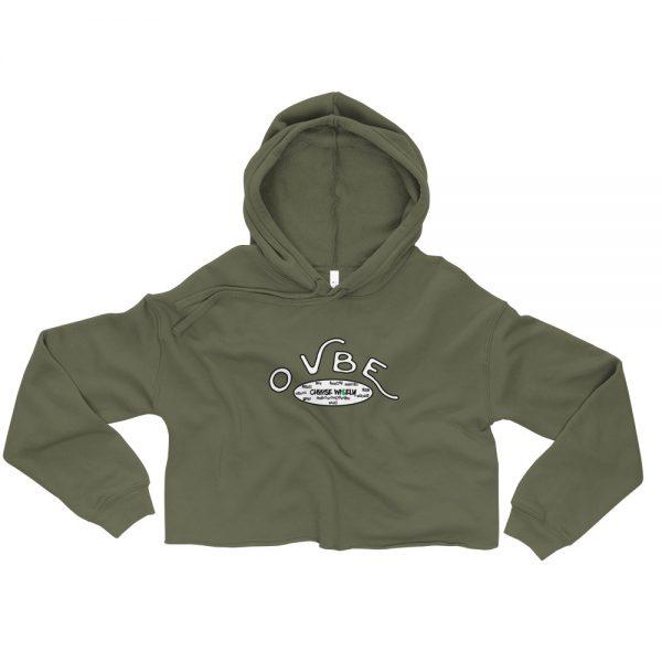 Choose Wi$ely Women’s Crop Hoodie (Military Green)