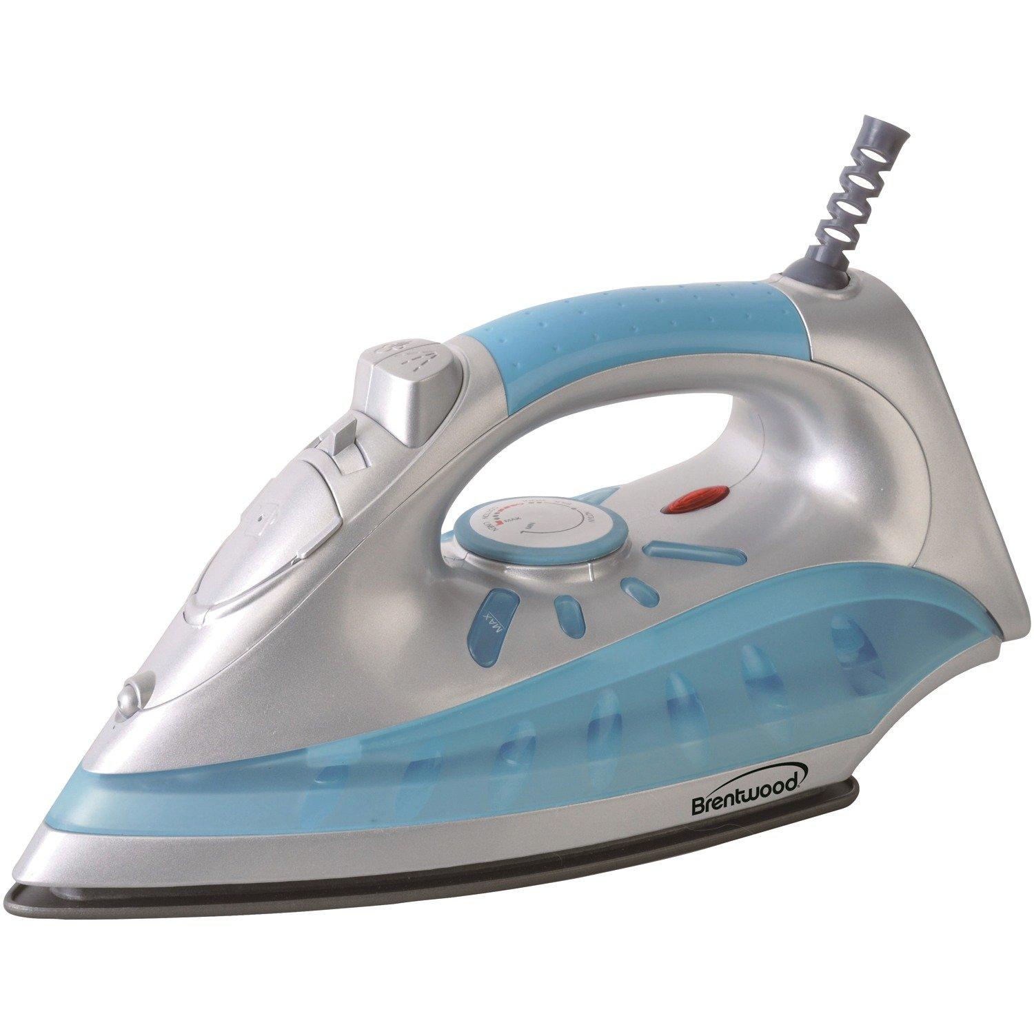 BRENTWOOD® MPI- 60 FULL-SIZE NONSTICK STEAM IRON (Silver)