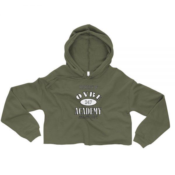 OVBE Academy Women's Crop Top Hoodie (Military Green)