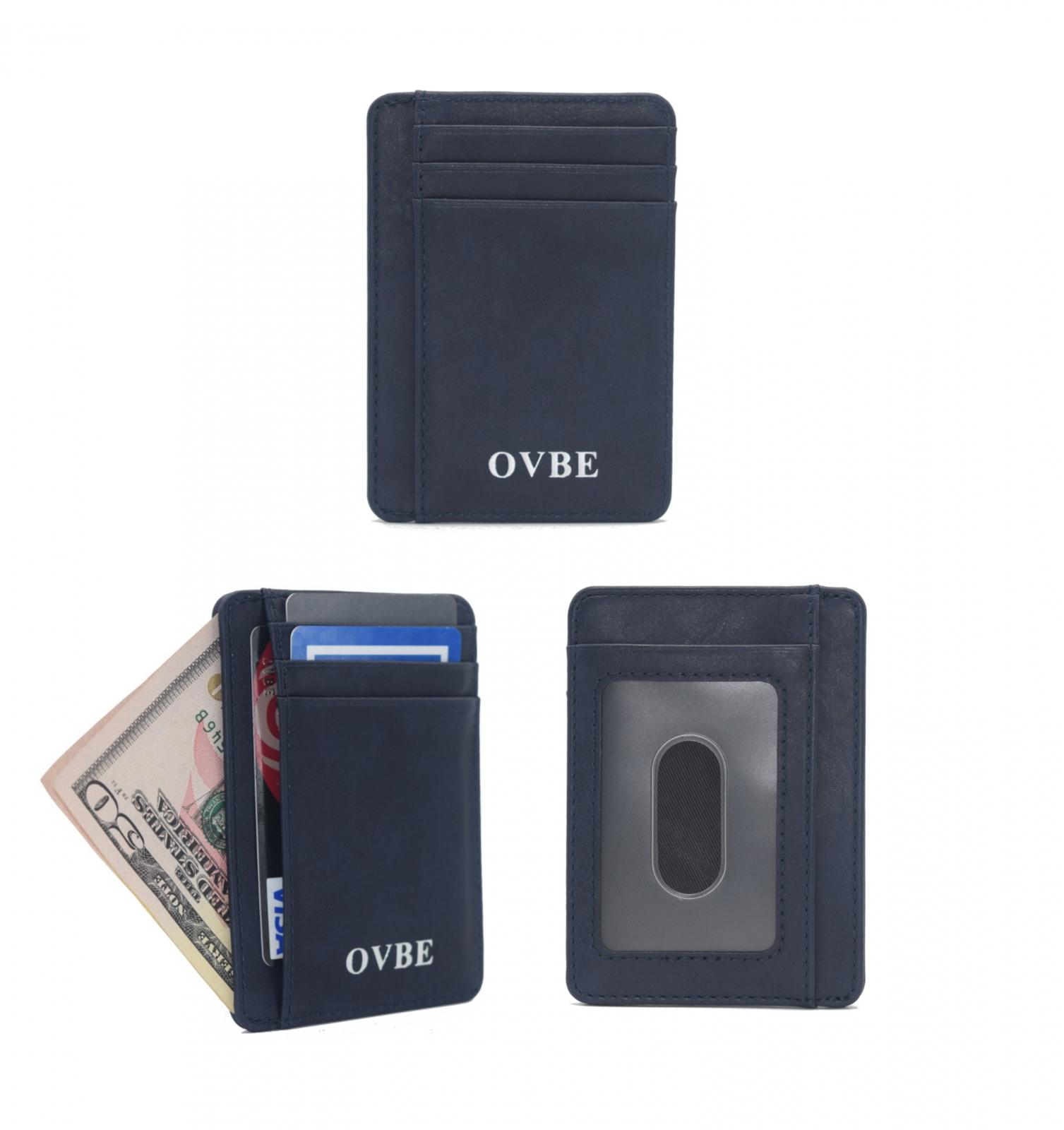 Navy Just Business Slim Wallet (RFID Blocking)