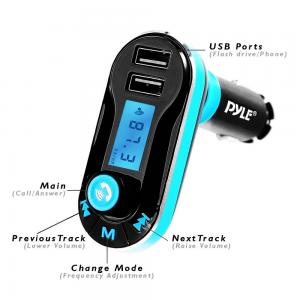 Pyle Bluetooth\u00ae FM Transmitter &amp; Hands-Free Car Charger Kit
