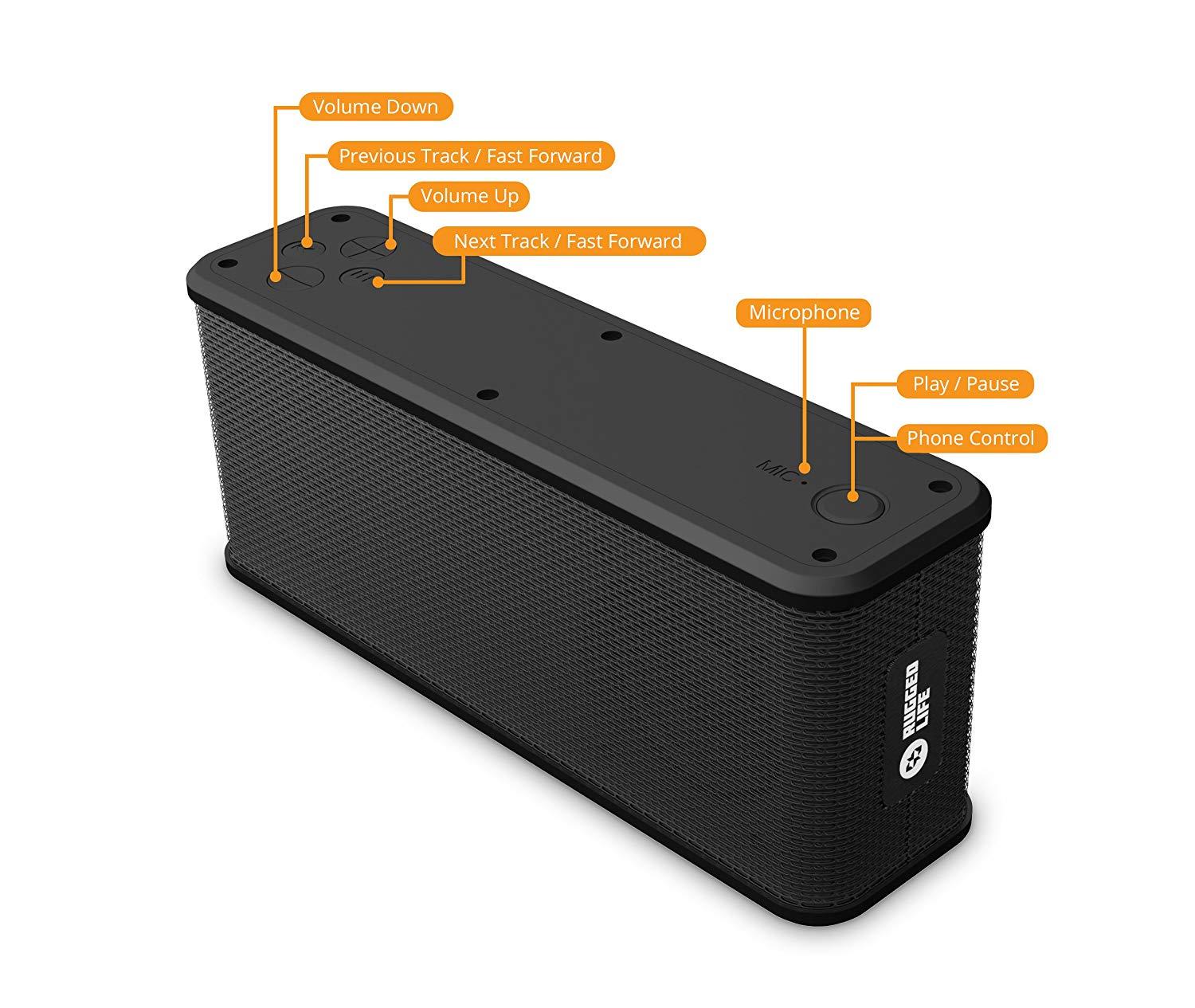 EMATIC® ESR102 RUGGED LIFE BLUETOOTH® SPEAKER WITH POWER BANK