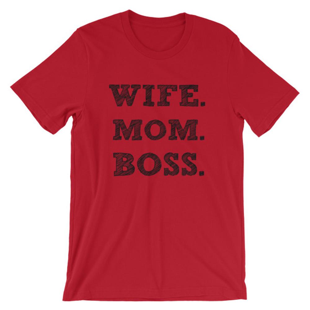 Wife, Mom, Boss Women's T-Shirt (Red)