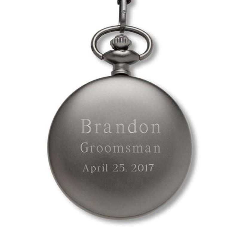 Personalized Gunmetal Pocket Watch